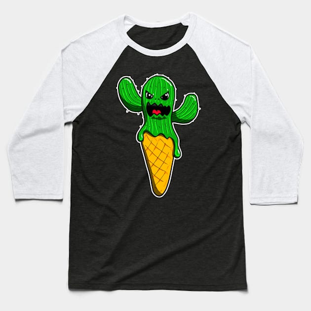 Cactus Icecream Baseball T-Shirt by KaiTech Design